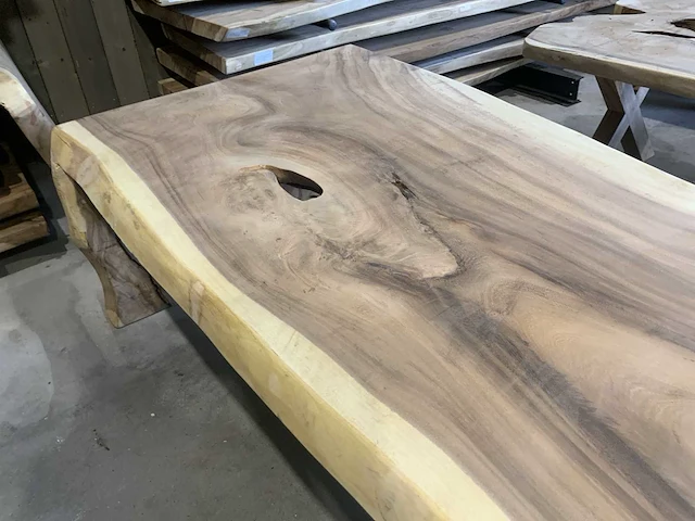 Suar houten boomstamblad tafel - afbeelding 6 van  7