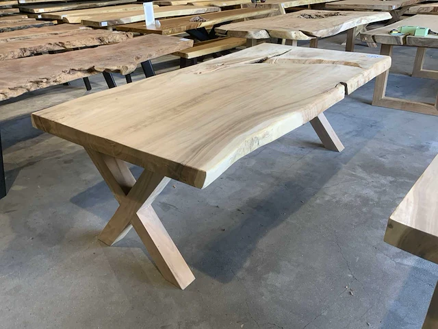 Suar houten boomstamblad tafel - afbeelding 1 van  6