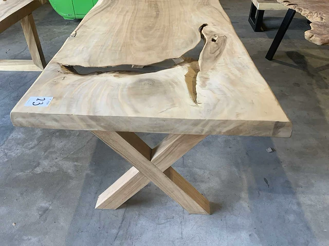 Suar houten boomstamblad tafel - afbeelding 3 van  6