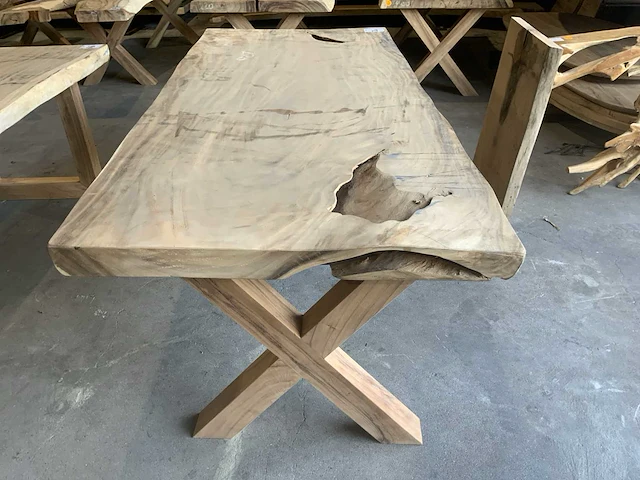 Suar houten boomstamblad tafel - afbeelding 2 van  6