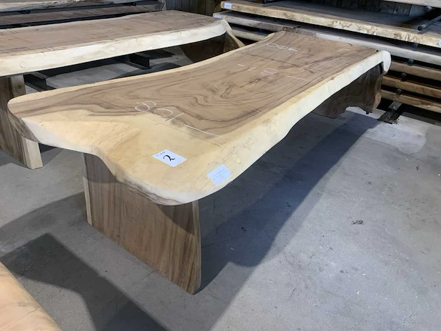 Suar houten boomstamblad tafel - afbeelding 1 van  6