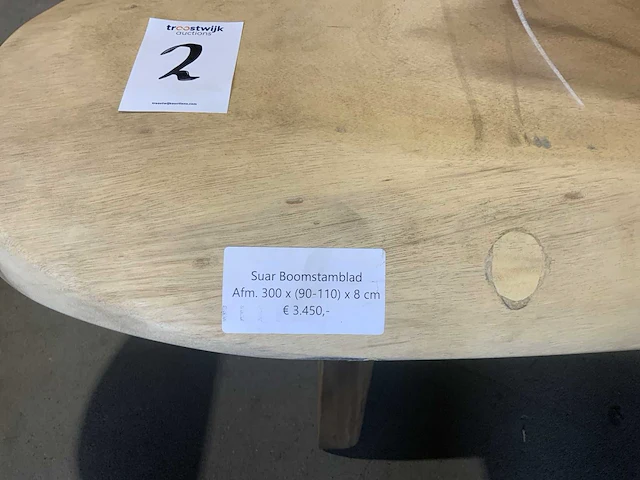 Suar houten boomstamblad tafel - afbeelding 3 van  6