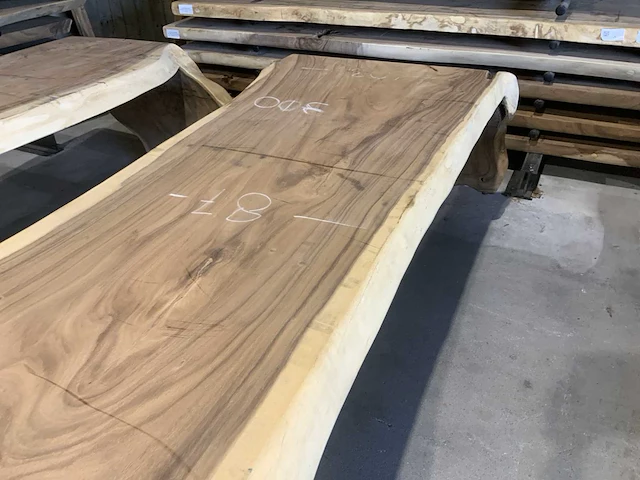 Suar houten boomstamblad tafel - afbeelding 5 van  6