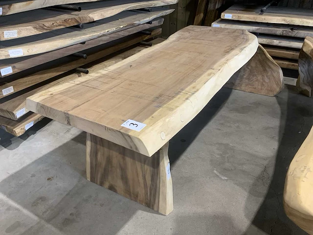 Suar houten boomstamblad tafel - afbeelding 1 van  7