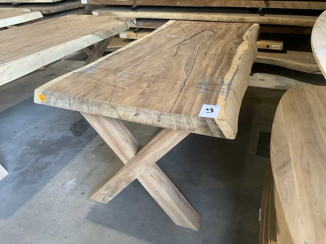 Suar houten boomstamblad tafel - afbeelding 1 van  5