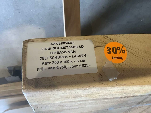 Suar houten boomstamblad tafel - afbeelding 5 van  5