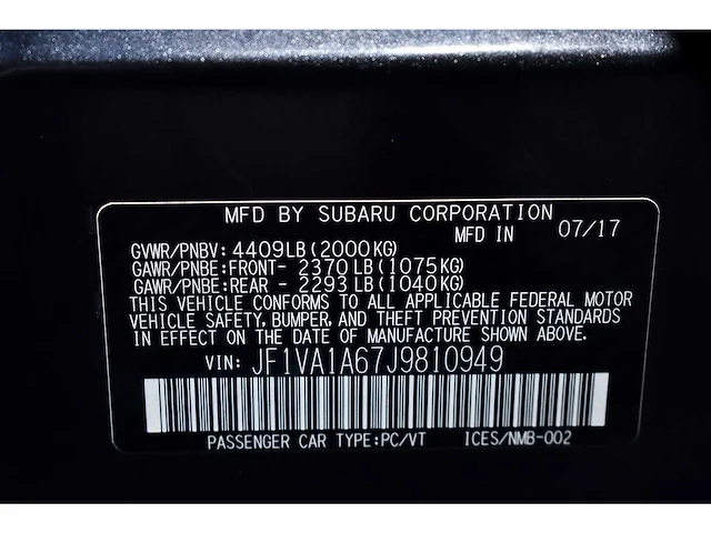 Subaru wrx awd sedan 2,0l - 2018 - afbeelding 60 van  82