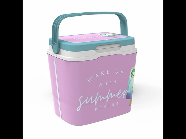 Summer begins draagbare koeltas 29 liter roze kunststof - afbeelding 1 van  5