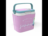 Summer begins draagbare koeltas 29 liter roze kunststof - afbeelding 1 van  5
