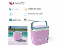 Summer begins draagbare koeltas 29 liter roze kunststof - afbeelding 2 van  5