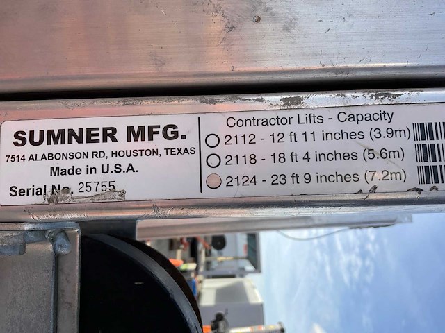 Sumner manufacturing 2124 materiaallift / kanaallift - afbeelding 3 van  11