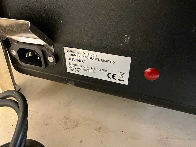 Sunnex x81128-1 elektrische 1/1 gn chaving dish - afbeelding 6 van  6