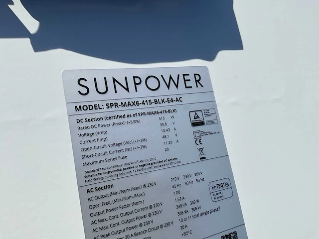 Sunpower max 6 blk 415ac zonnepaneel (22x) - afbeelding 6 van  8