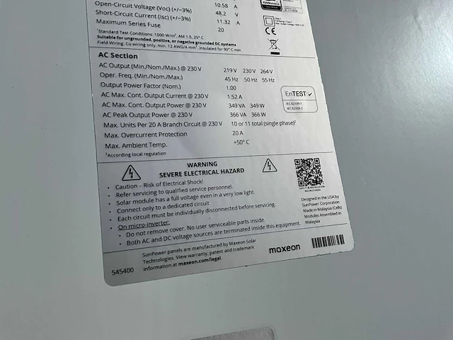 Sunpower max 6 blk 425ac zonnepaneel (10x) - afbeelding 6 van  6