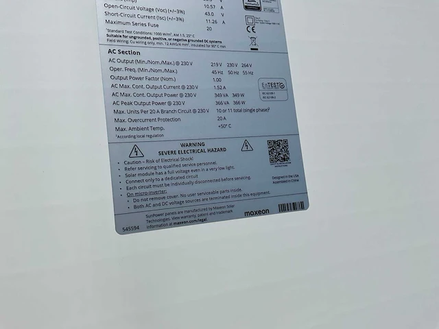 Sunpower p3 blk 370ac zonnepaneel (9x) - afbeelding 6 van  6