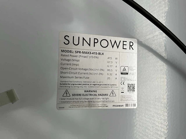 Sunpower spr-max3-415-blk zonnepaneel (6x) - afbeelding 5 van  5