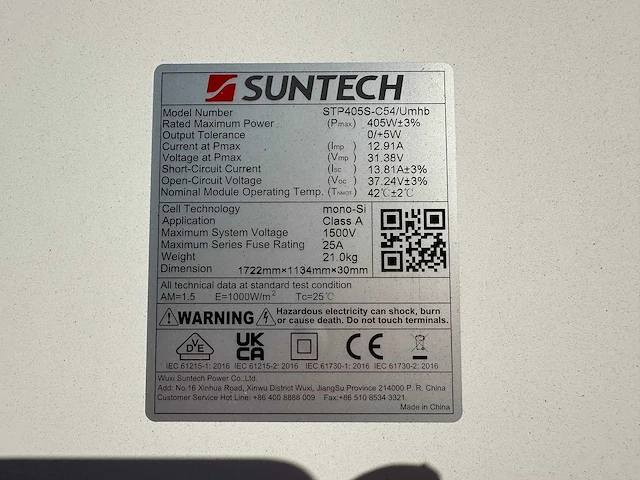 Suntech - set van 38 zonnepanelen (405 wp) met sungrow 15.0k omvormer - afbeelding 4 van  8