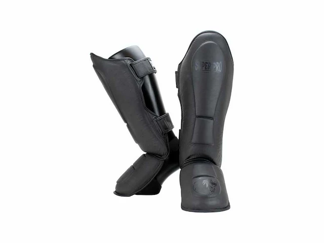 Super pro combat gear lederen scheenbeschermer - afbeelding 1 van  2