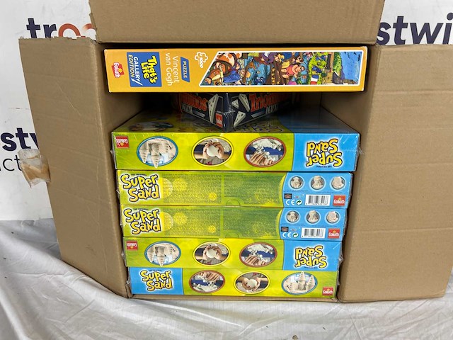 Super sand dieren - speelzand - 675 gr zand + triominos deluxe (3h) (ml) + goliath that's life gallery edition: vincent van gogh '23 - 1000 puzzelstukjes - legpuzzel (68x48cm) - afbeelding 2 van  2