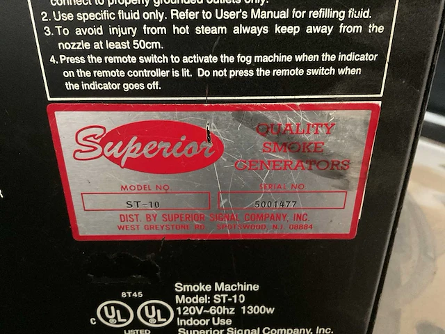 Superior st-10 rookmachine - afbeelding 5 van  7