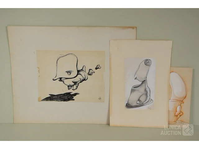 Surrealistische gouaches/tekeningen - afbeelding 1 van  8