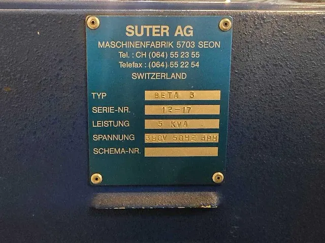 Suter ag - beta 3 - spiro gorelocker machine - afbeelding 4 van  9