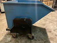 Sven 1.5m3 mobiele kiep/kantelbak v.v zwenkwielen 140x160x125cm - afbeelding 3 van  3
