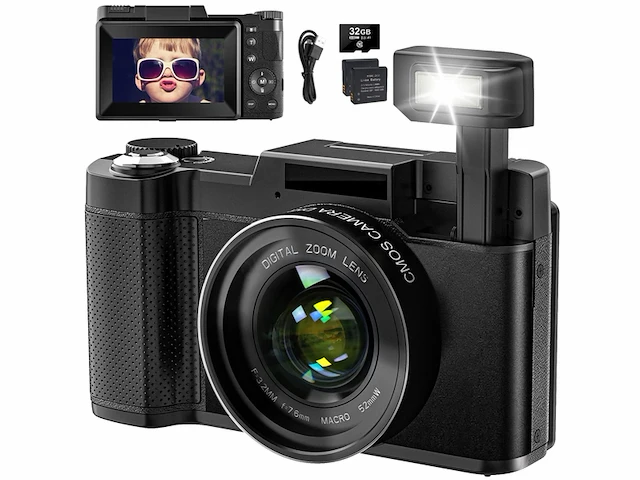 Swagitloud digitale camera 4k 48mp vlogging camera voor youtube 16x digitale zoom met macro functie &liftable flash - afbeelding 1 van  5