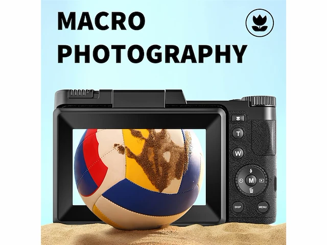 Swagitloud digitale camera 4k 48mp vlogging camera voor youtube 16x digitale zoom met macro functie &liftable flash - afbeelding 3 van  5