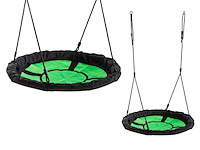 Swibee nestschommel in zwart / groen van textiel | nest schommelzitje voor kinderen - afbeelding 2 van  6