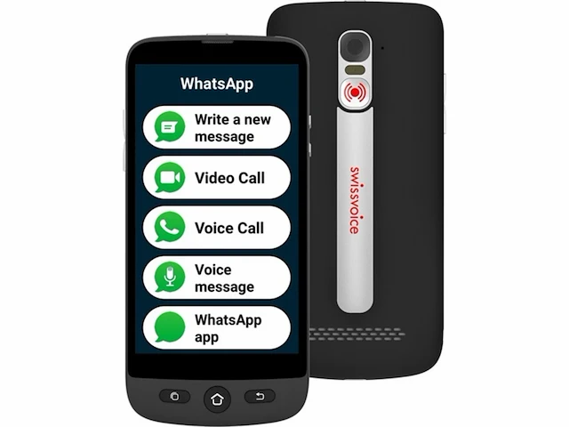 Swissvoice smartphone s510m magnetische oplaadkabel eenvoudig te gebruiken sosknop senior smartphone 4g zwart - afbeelding 1 van  5