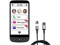 Swissvoice smartphone s510m magnetische oplaadkabel eenvoudig te gebruiken sosknop senior smartphone 4g zwart - afbeelding 2 van  5