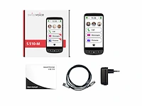 Swissvoice smartphone s510m magnetische oplaadkabel eenvoudig te gebruiken sosknop senior smartphone 4g zwart - afbeelding 3 van  5