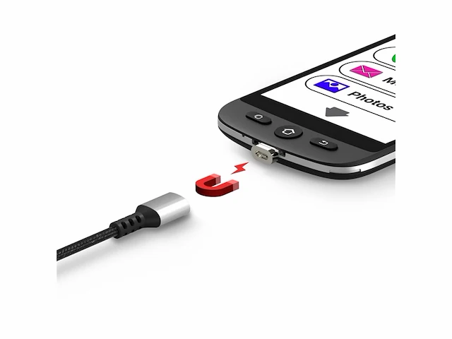 Swissvoice smartphone s510m magnetische oplaadkabel eenvoudig te gebruiken sosknop senior smartphone 4g zwart - afbeelding 4 van  5