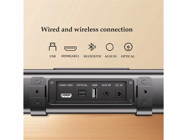 Sylvox soundbar voor tv met bluetooth sound subwoofer bluetooth met afstandsbediening muurbevestiging elf r2 - afbeelding 2 van  4