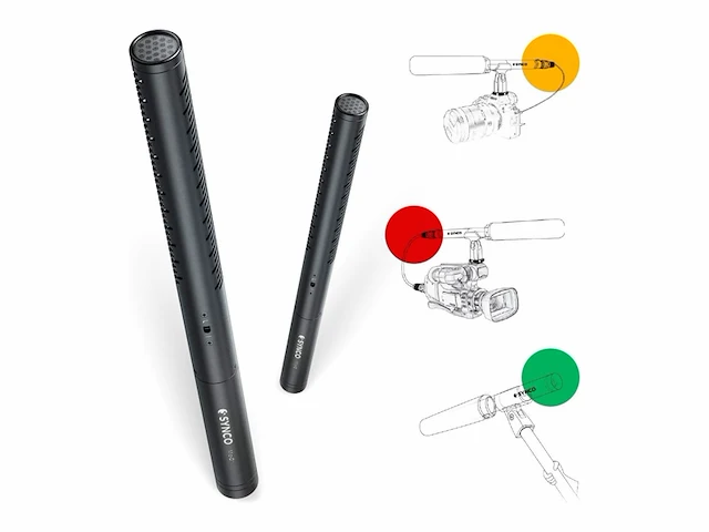 Synco micd1 hypercardioïde microfoon met xlr-aansluiting voor video- en audio-opnamen - afbeelding 1 van  2