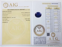 Synthetic sapphire 2.60ct aig certified - afbeelding 7 van  7