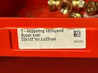 T koppeling verlopend super knel 22x1/2" bn lx22 mm - partij - afbeelding 3 van  3