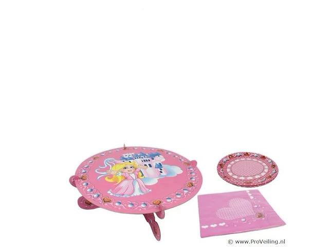 Taartplateau 6pers - roze - afbeelding 1 van  1