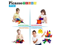 Tactic picasso tiles constructiespeelgoed magnetic tiles magnetische tegels building set: 101-delig - afbeelding 4 van  6