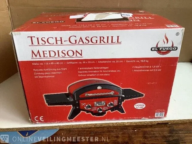 Tafel-gasgrill el fuego, medison - afbeelding 2 van  3
