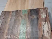 Tafel gemaakt van sloophout met metalen u-poot 250cm lang - afbeelding 7 van  10