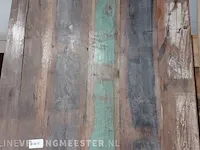 Tafel gemaakt van sloophout met metalen u-poot 250cm lang - afbeelding 8 van  10