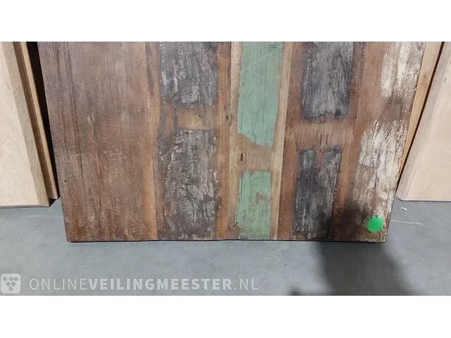 Tafel gemaakt van sloophout met metalen u-poot 250cm lang - afbeelding 10 van  10