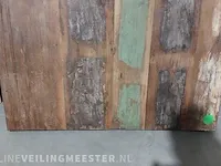 Tafel gemaakt van sloophout met metalen u-poot 250cm lang - afbeelding 10 van  10