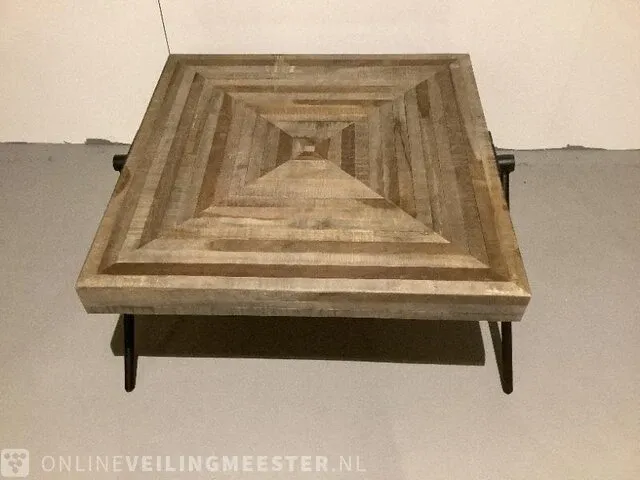 Tafel hout met staal bruin/zwart - afbeelding 1 van  3
