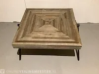 Tafel hout met staal bruin/zwart
