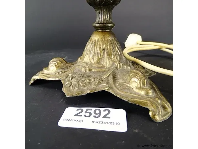 Tafel lamp op bronzen voet - afbeelding 4 van  5