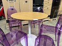 Tafel met 4x design stoel, 1x design kruk - afbeelding 6 van  6