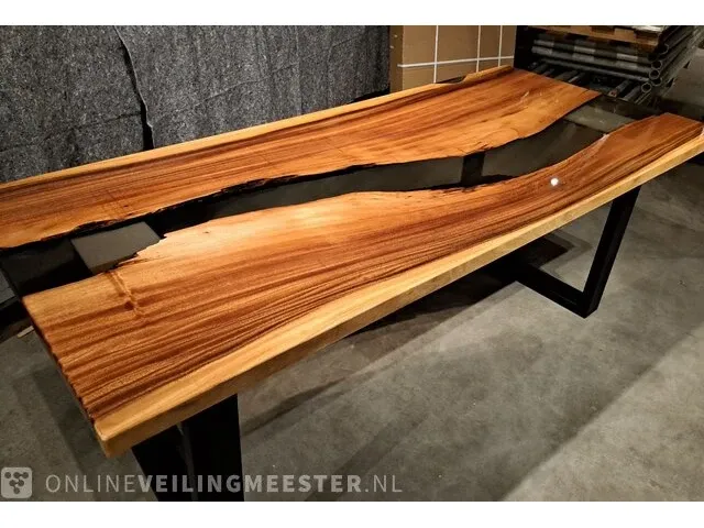 Tafelblad m2, epoxy river, hout, epoxy, 2023 - afbeelding 3 van  9